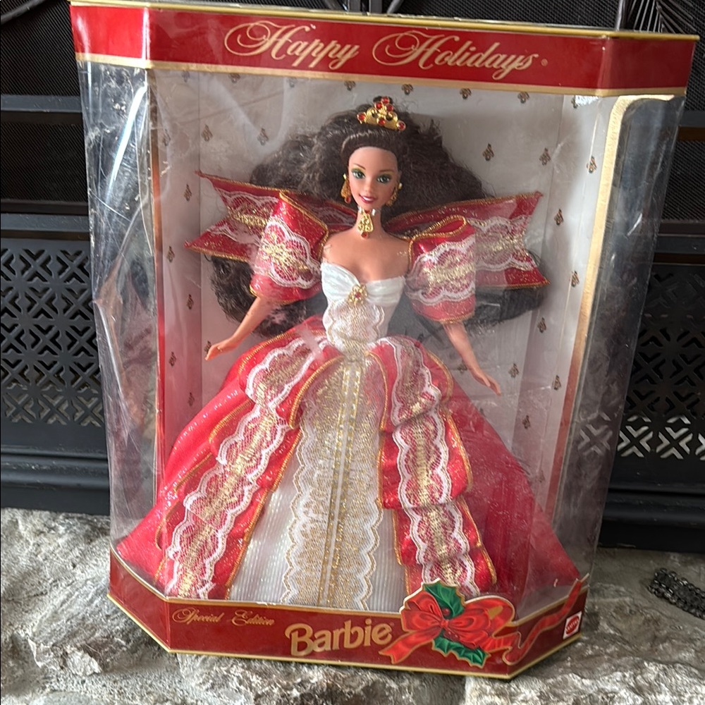 Barbie Holiday Decor Doll Red and White